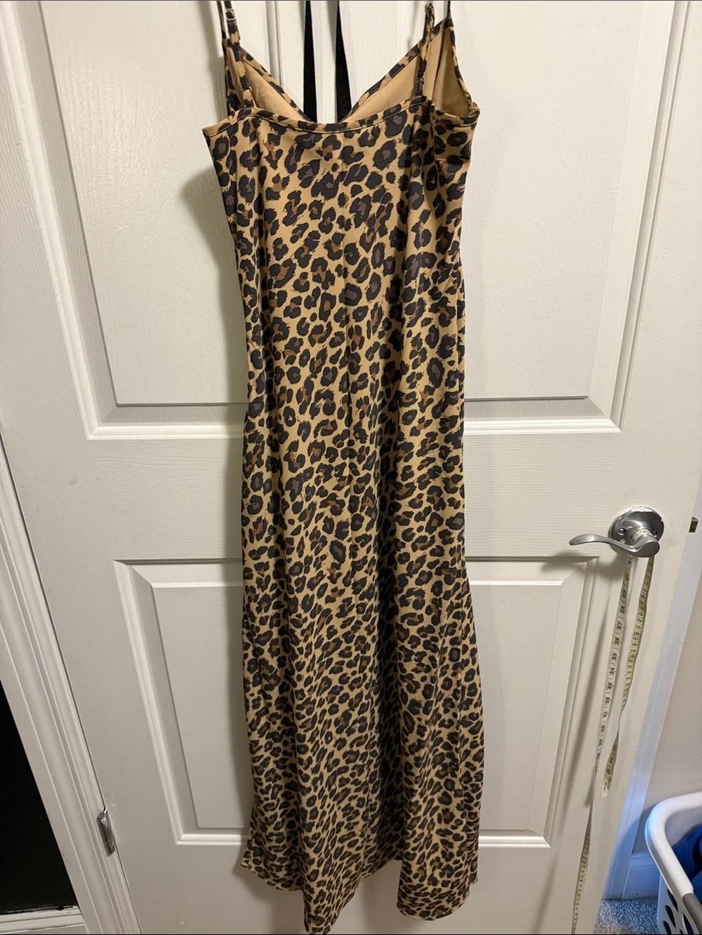Abercrombie & Fitch Leopard Slip Maxi Dress - Tan & Black